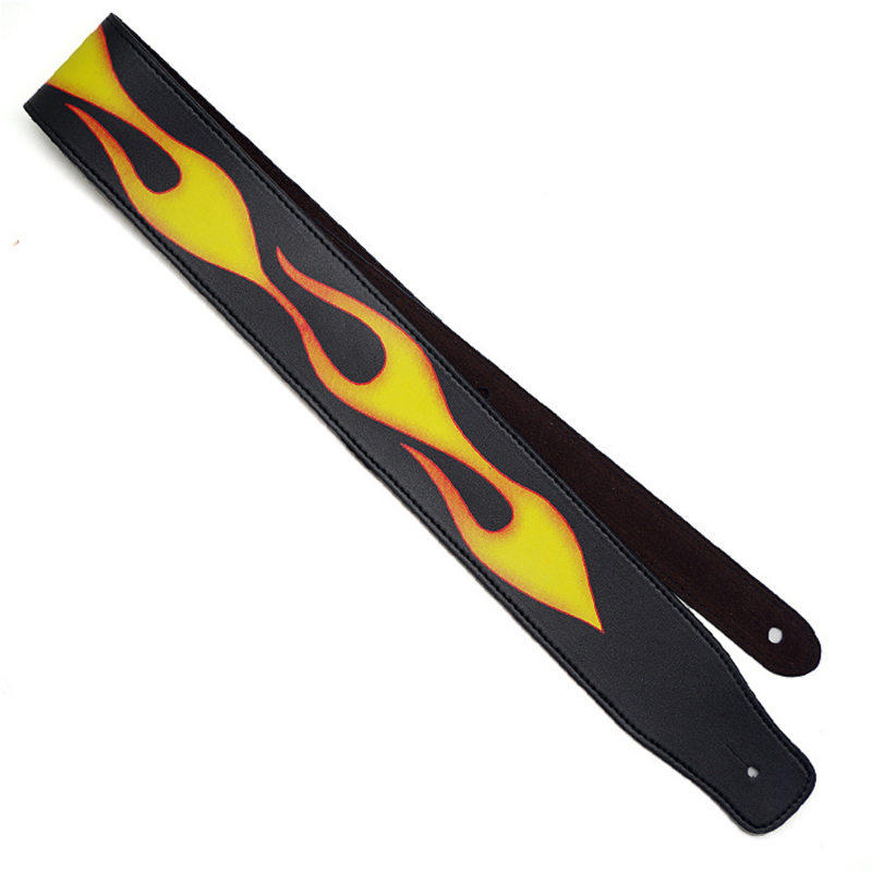 Details der Gitarrengurt Flammen Feuerklingen