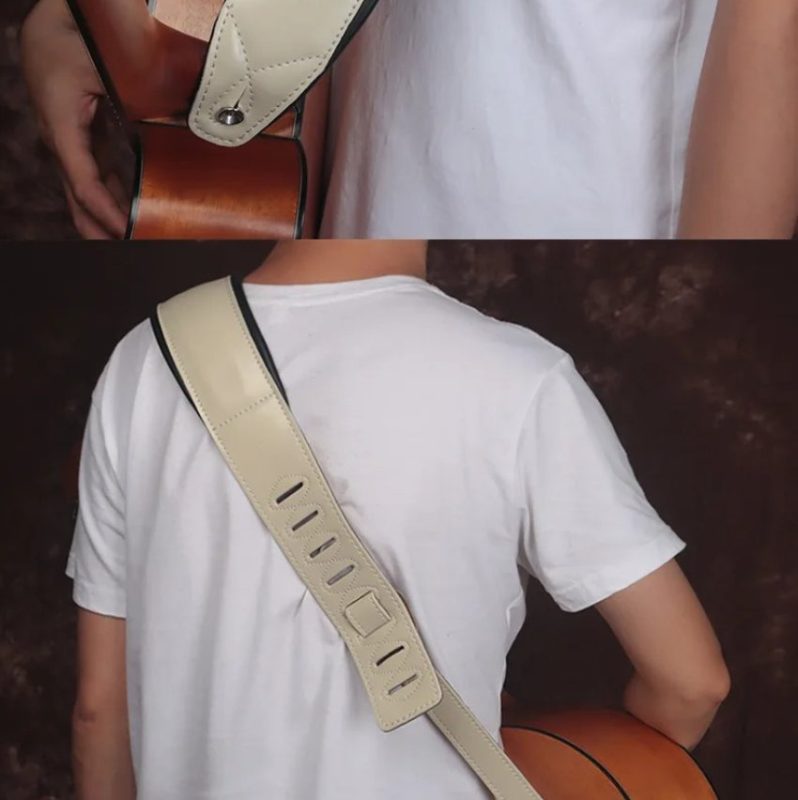 Details zur Einstellung des Prestige Leder Gitarrengurts - Vintage Klassik aus Premium Leder