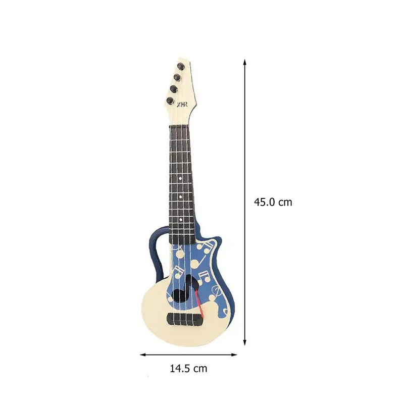 Abmessungen Kinder-Gitarre Blaues Modell mit Spielnoten
