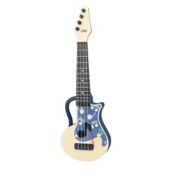 Kinder-Gitarrenmodell in Blau mit spielerischen Noten