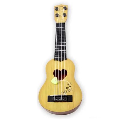 Mini Ukulele für Kinder 'Melodien des Herzens' in Beige Farbe