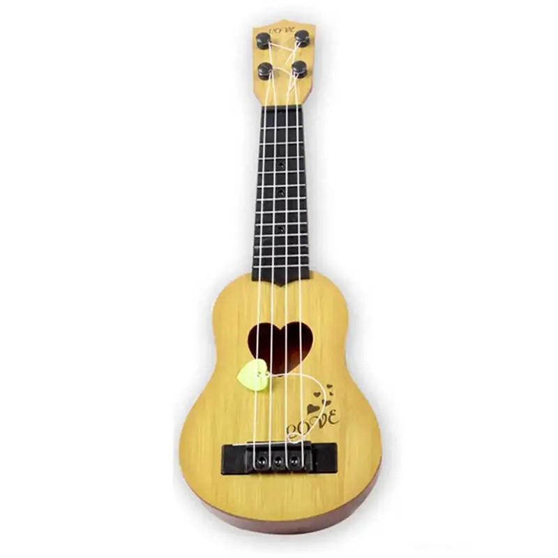 Mini Ukulele für Kinder 'Melodien des Herzens' in Beige Farbe