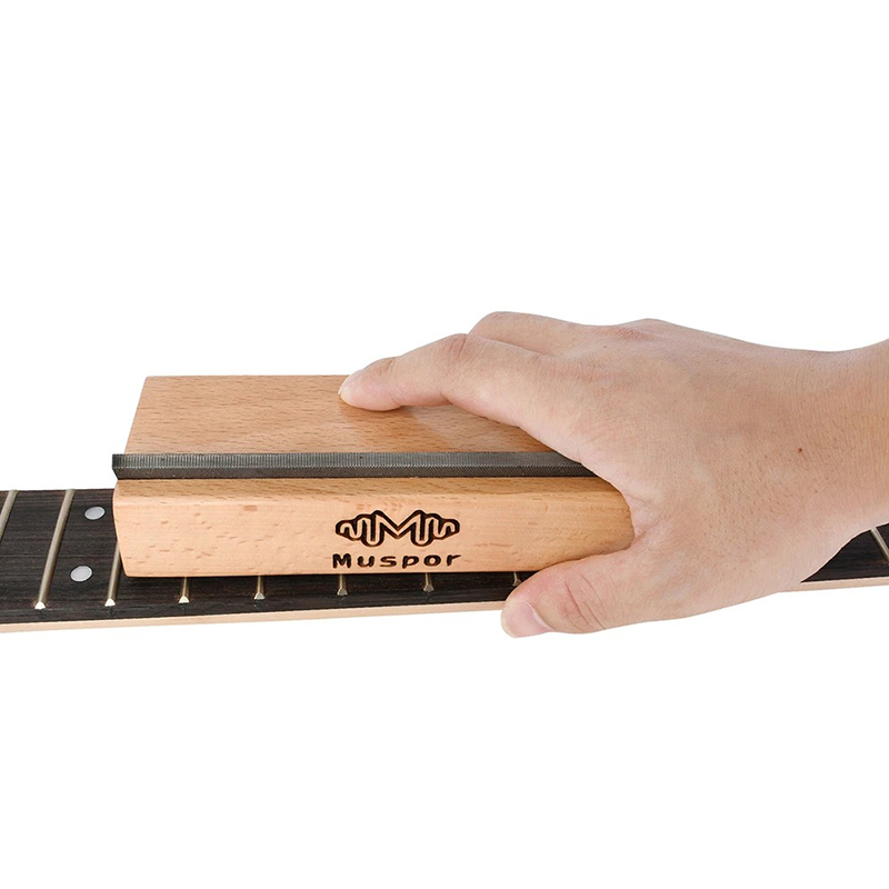 2-in-1 Luthier Feilenwerkzeug für Gitarre - Holzblock mit 35° und 90° Winkeln für das Polieren und Pflegen der Bünde