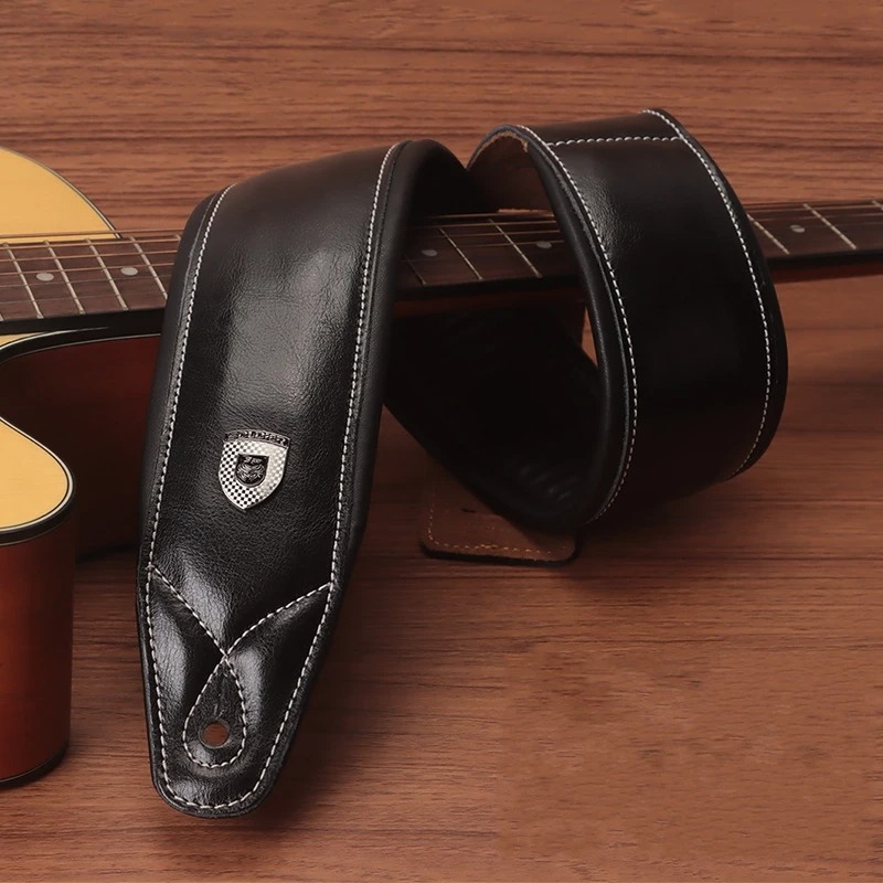 Sangle Guitare Cuir Prestige - Vintage Klassiker aus Premium Leder - Farbe Beige