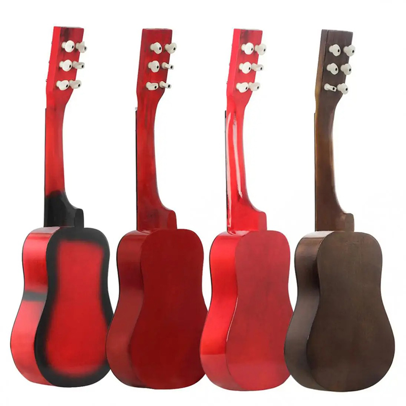 Rückansicht einer akustischen Kindergitarre aus Lindenholz - 4 Farben zur Auswahl!