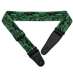Allgemeine Ansicht Gewebter Jacquard Akustikgitarrengurt 'Grüne Schlangenhaut