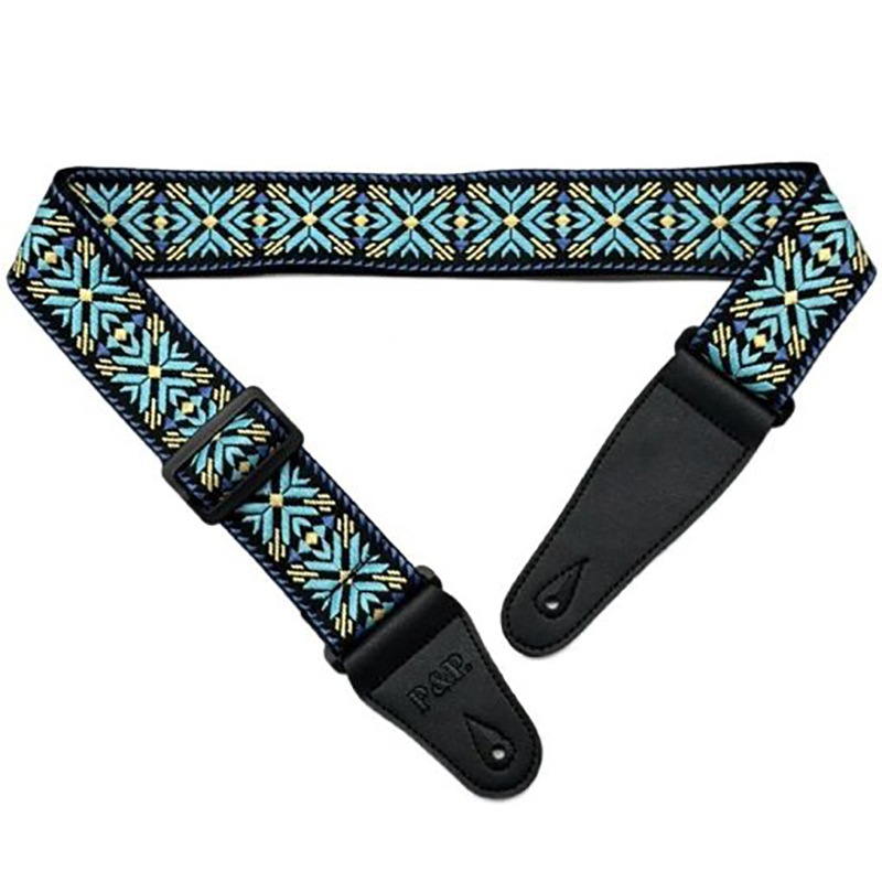 Allgemeine Ansicht Akustikgitarren-Gurt Gewebter Jacquard 'Blaue Lilienblume