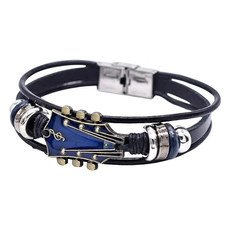 Armband Gitarre - Kopf des Halses Rock 'Chromatische Akkorde' Farbe Blau