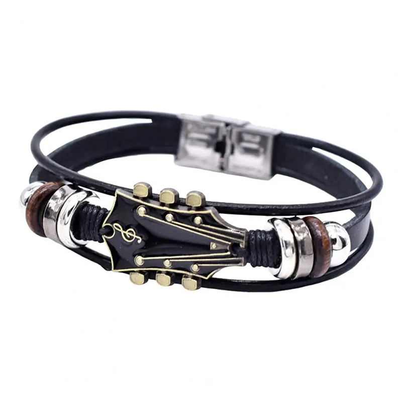 Armband Gitarre - Kopf des Halses Rock 'Chromatische Akkorde' Farbe Schwarz
