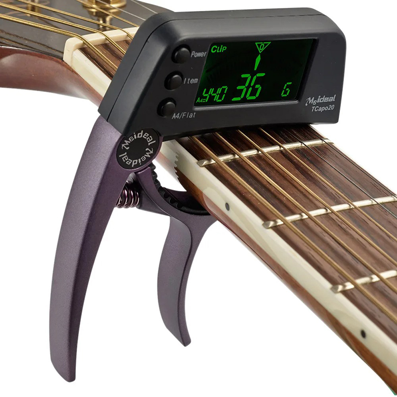 Capodastre Stimmgerät LCD Modell Clip & Tune Vielseitige Farbe Kaffee