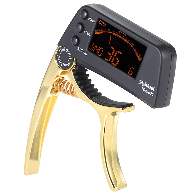 Capodastre Stimmgerät LCD Modell Clip & Tune Vielseitig Farbe Gold