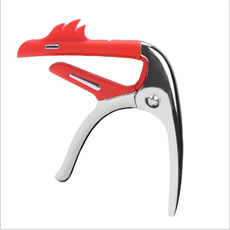 Capodastre Gitarren Design Flamingo Rose - Metallspannung + 3 kostenlose Plektren in der Farbe Rot Chrom