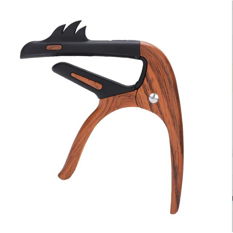 Capodastre Gitarren-Design Flamingo - Metallspannung + 3 kostenlose Plektren in Holzfarbe