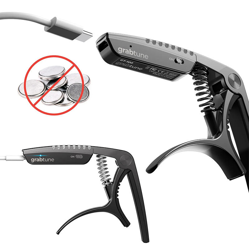 Details Gitarrenkapodaster Modell Grabtune Pro 2-in-1 Intelligenter LED aufladbarer Stimmgerät
