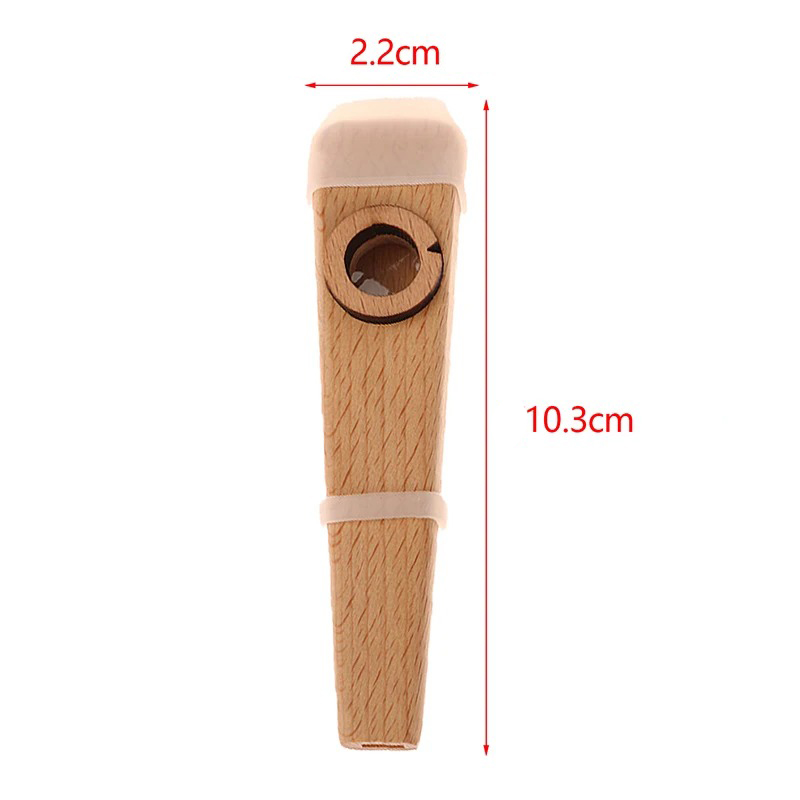 Abmessungen Akustisches Kazoo aus natürlichem Holz - Klassisches Design und authentischer Klang - Komplett!