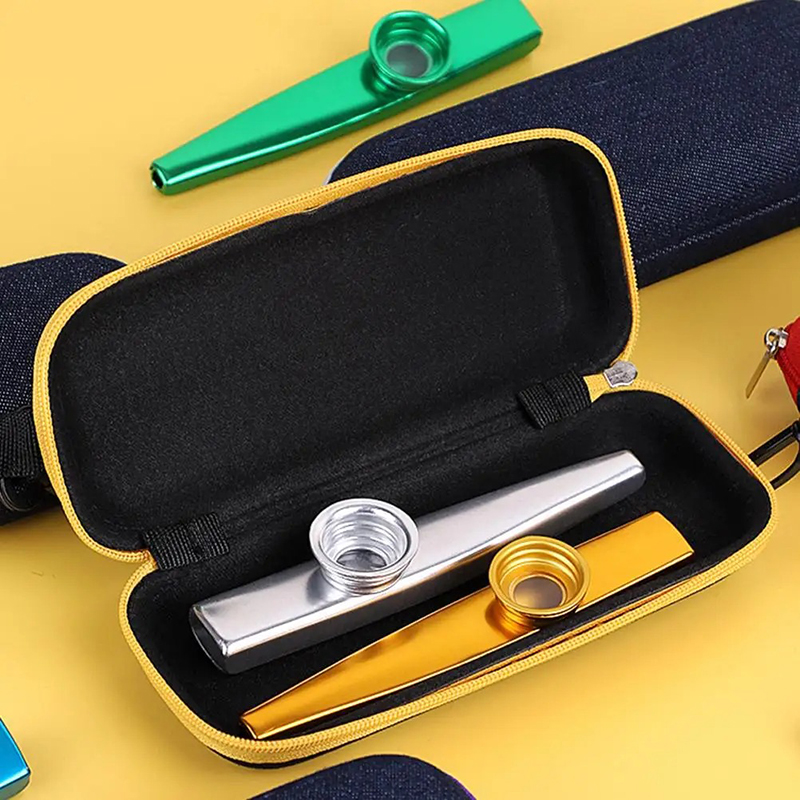 Hartschalenhülle für Kazoo - Stoßfeste Tragetasche mit Karabiner in Gelb