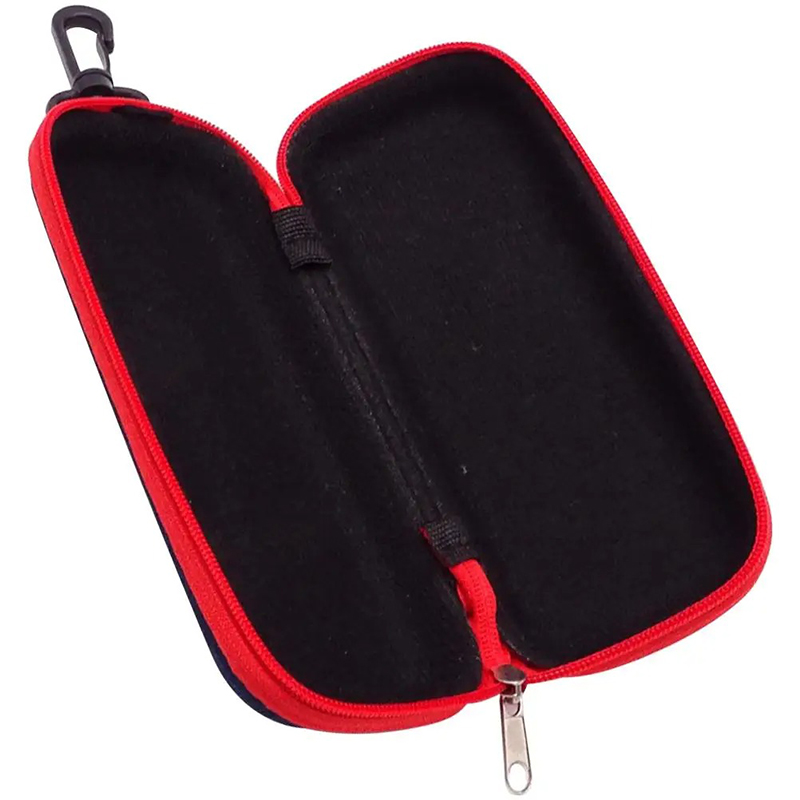 Hartschalenetui für Kazoo - Stoßfeste Tragetasche mit Karabiner in Rot