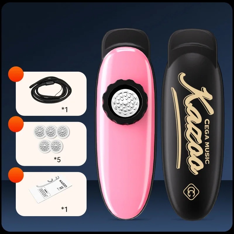 Kazoo Classique Tube Unique mit reinem Klang (klarer und minimalistischer Ton) - ideal für Anfänger, Farbe Rosa