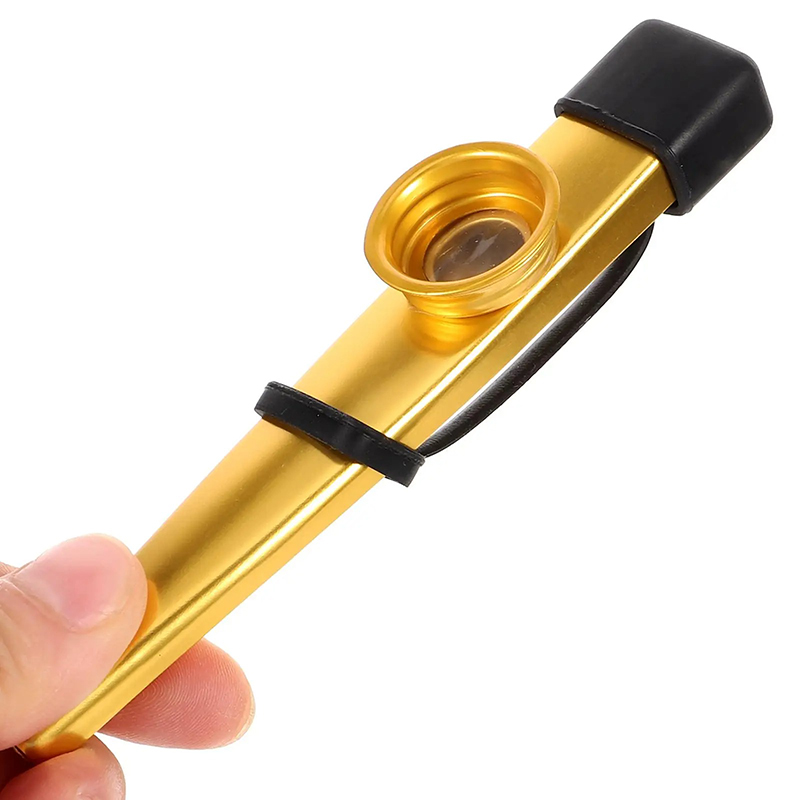 Set von 6 Kazoos aus Metall in Gold- & Silberfarben (Klassisch mit hellem und brillantem Klang) - ideal für Schulen