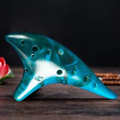 Wunderschöne Ocarina 12 Löcher Alto C - Blasinstrument aus Harz für Anfänger und erfahrene Musiker (Zelda-Stil)