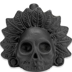 Prächtiger Aztekischer Ritualpfeife Sonnenschädel Schwarz