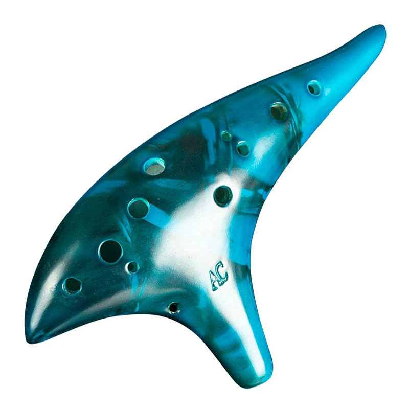 Ocarina 12-Loch Alto C - Blasinstrument aus Harz für Anfänger und Fortgeschrittene Musiker (Zelda-Stil) Farbe Blau