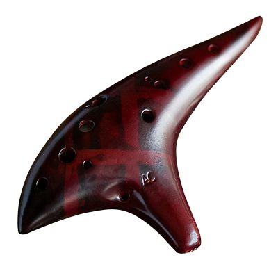 Ocarina 12 Löcher Alto C - Blasinstrument aus Harz für Anfänger und Fortgeschrittene Musiker (Zelda-Stil) Farbe Rot