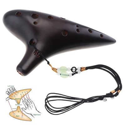 Ocarina Keramik 12 Löcher - Melodie der Elemente Farbe Schwarz