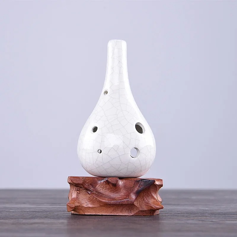 Ocarina Tropfen Keramik - Eleganter Zen-Klang in Weiß