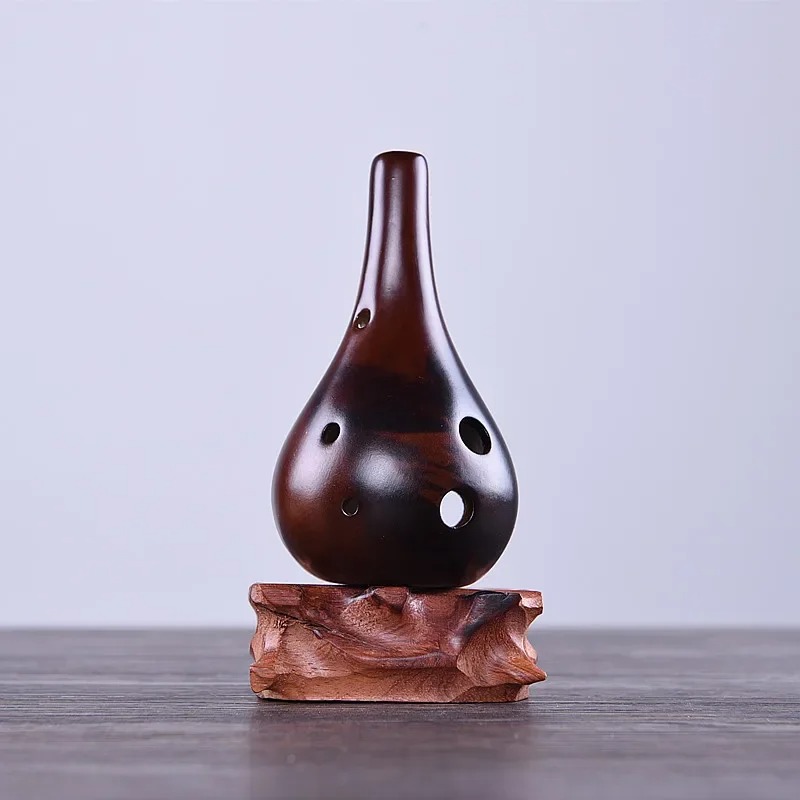 Ocarina Tropfen Keramik - Eleganter Zen-Klang, Farbe Holz