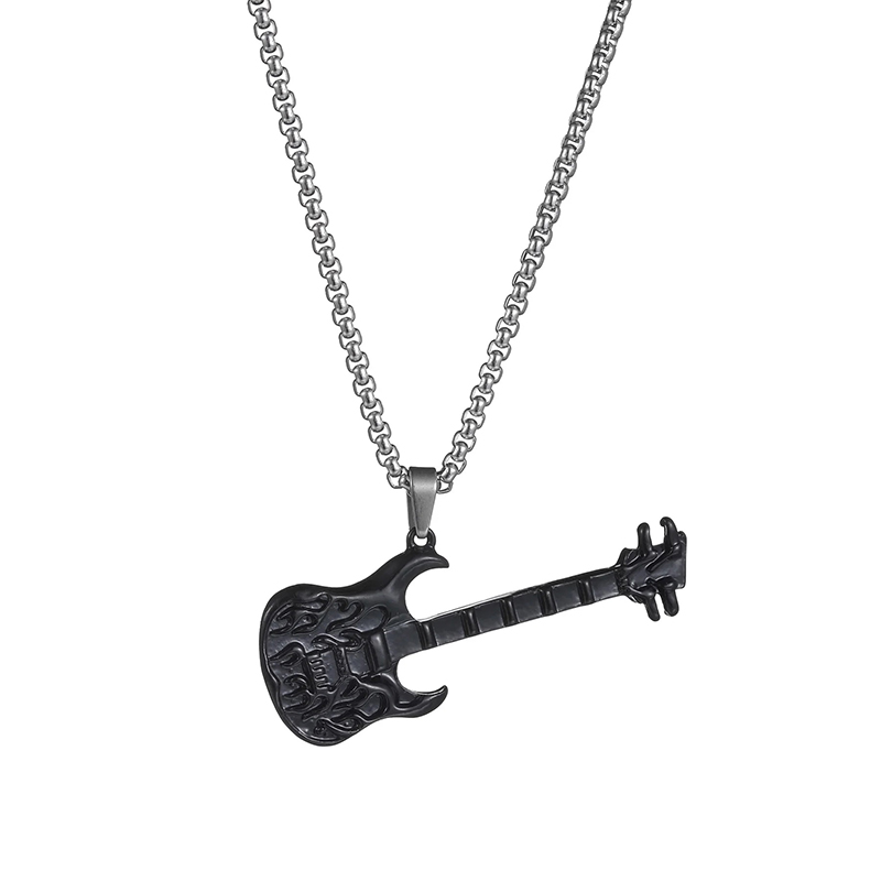 Anhänger Gitarre Rock Metal - Dunkle Flammen-Schädel