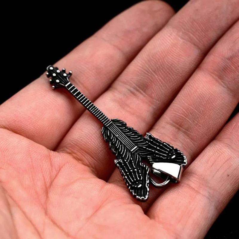 Anhänger - Rockgitarre Metall - Skelettklaue