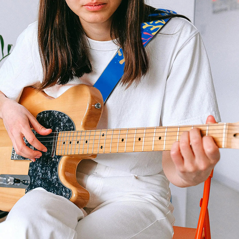 Bunter Gitarrengurt - Ozean-Thematik - Pop-Koralle