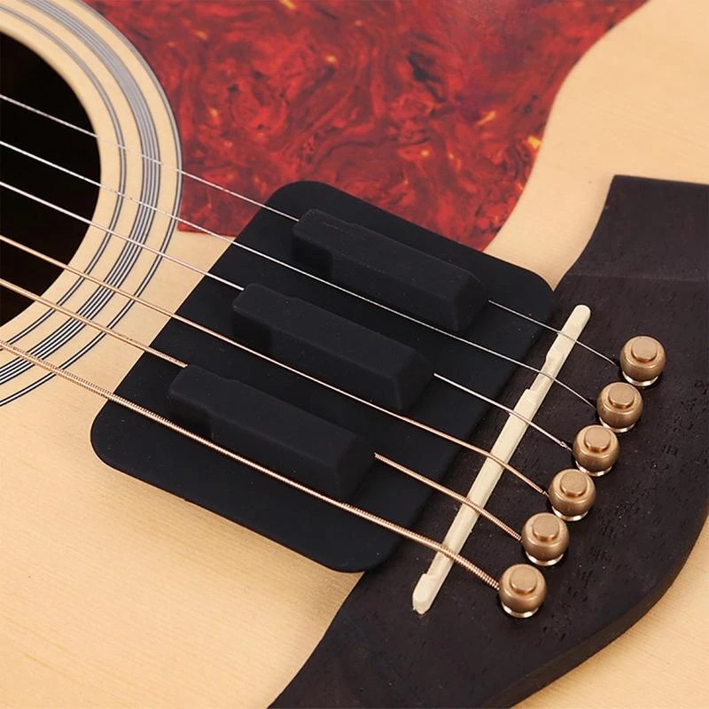 Leiser Akustikgitarren-Dämpfer aus Silikon, Flex-Mute-Pad zur Geräuschreduzierung