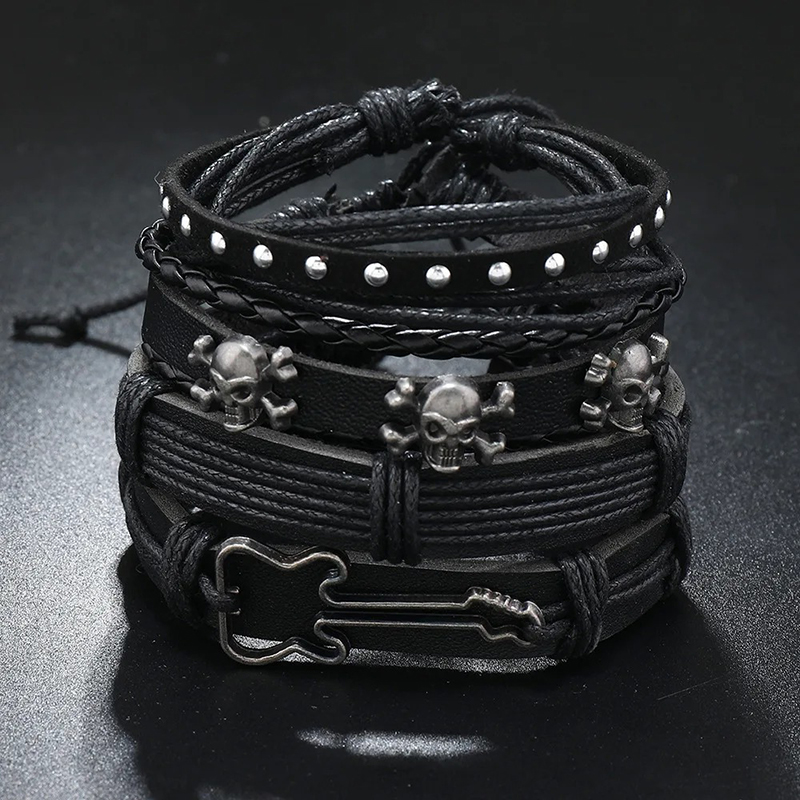 Avant Armband Gitarre Rock Schädel Metallisch
