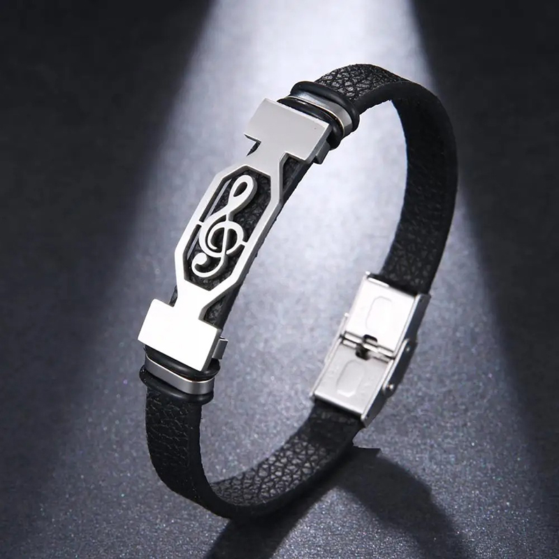 Armband Schlüsselnote Kadenz aus Stahl