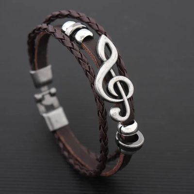 Armband Schlüssel von Sol Rock Echo Musikalisch - Farbe Braun