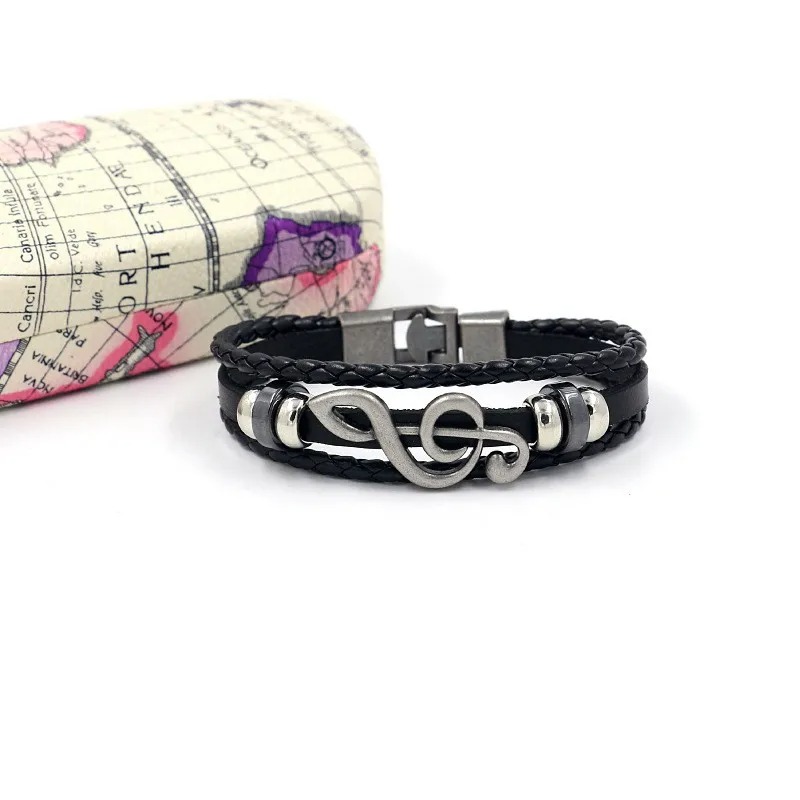 Armband Clé de Sol Rock Echo Musikalisch Farbe schwarz