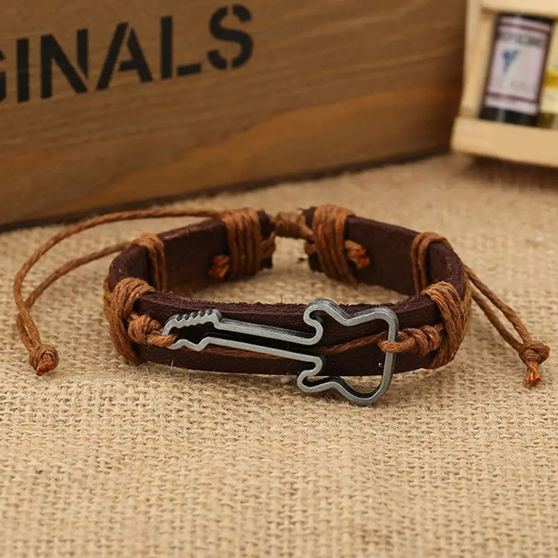 Armband Gitarre Rock Schnur Bohème Farbe Kaffee