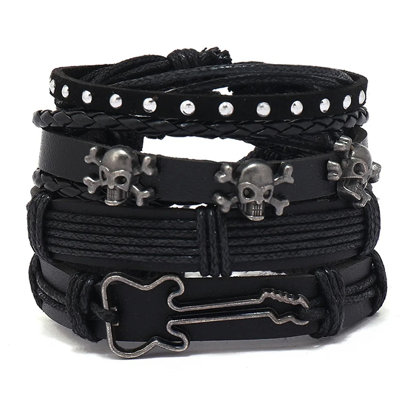 Armband - Rock Gitarre Metallischer Schädel