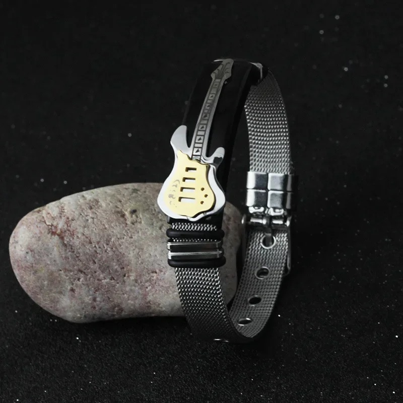 Armband Gitarre Rock Stratocaster vergoldet