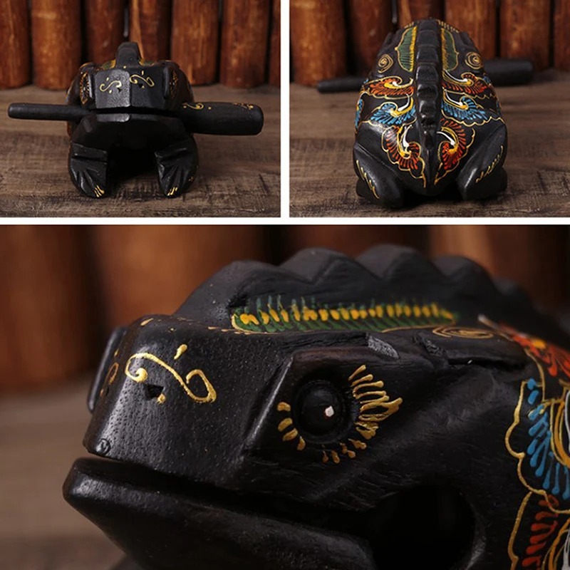 Details Kauernde Holzfrosch Ein Traditionelles Thailändisches Schlaginstrument