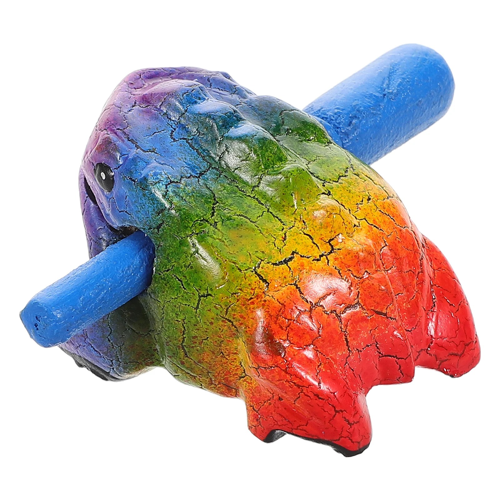 Details hinten Schlaginstrument - Krötenkratzer Regenbogen aus Holz