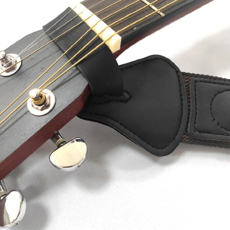 Vollständige Details des klassischen Gitarrengurts in Kaffeebraun