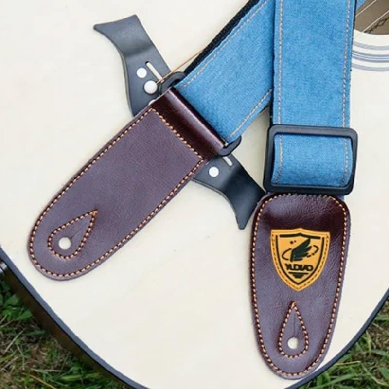 Details zur hellblauen Denim-Akustikgitarren-Gurt