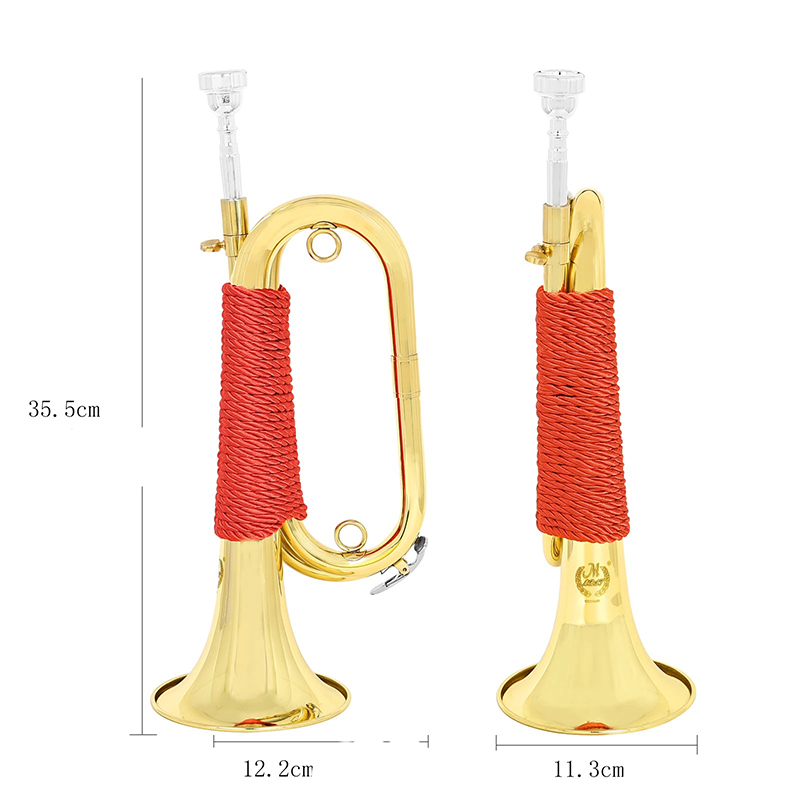 Dimension Bugle de Marche Spanisch - Vergoldetes Messing mit Hülle Blasinstrumente