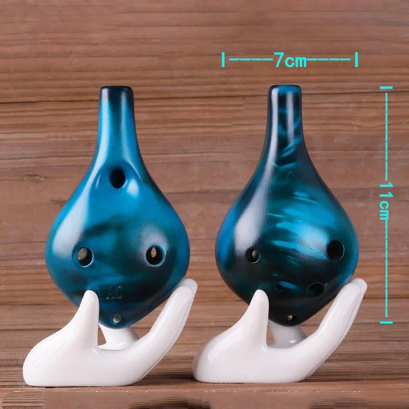 Abmessungen Ocarina Keramik - Strohfeuer-Stil 6 Löcher Ton C Farbe