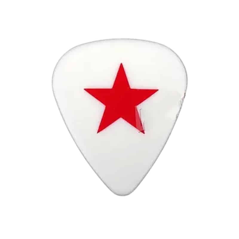 Médiator Gitarre Stern Rot Rock Farbe Weiß