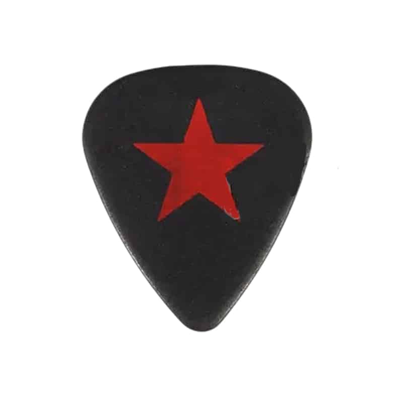 Médiator Gitarre Roter Stern Rock Farbe Schwarz