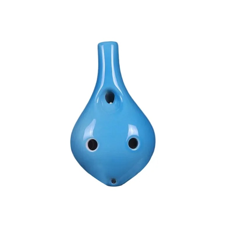 Ocarina Keramik - Strohfeuer-Stil 6 Löcher Ton C Marineblau Farbe